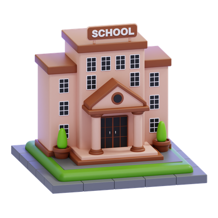 School Building  3D Icon