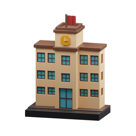 School building  3D Icon