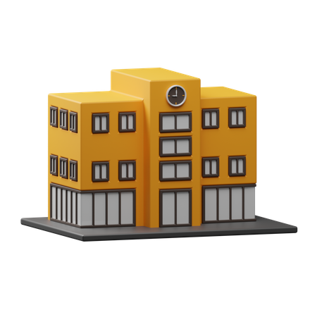 School Building  3D Icon