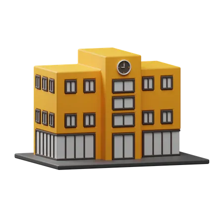 School Building  3D Icon