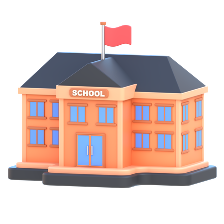 School Building  3D Icon