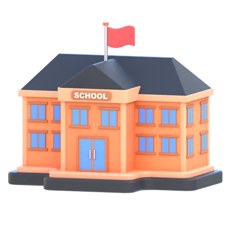 School Building  3D Icon