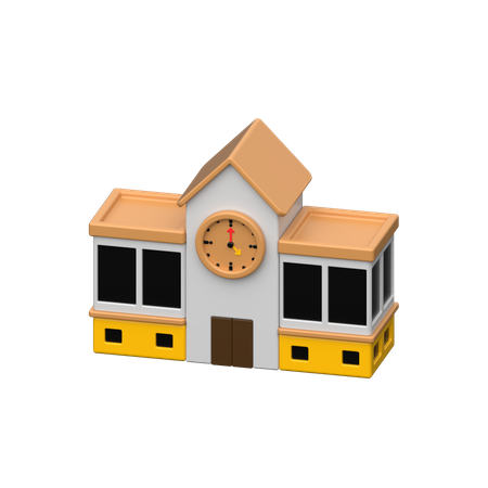 School Building  3D Icon