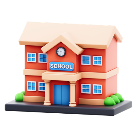 School Building  3D Icon