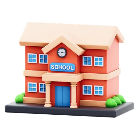 School Building  3D Icon