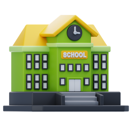 School Building  3D Icon