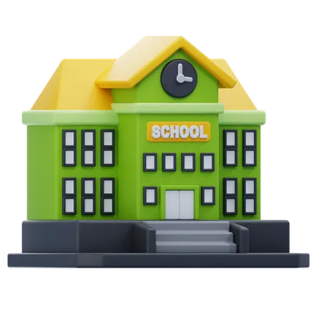 School Building  3D Icon