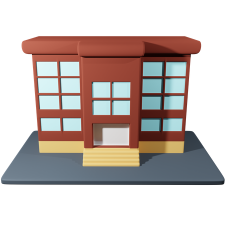 School Building  3D Icon