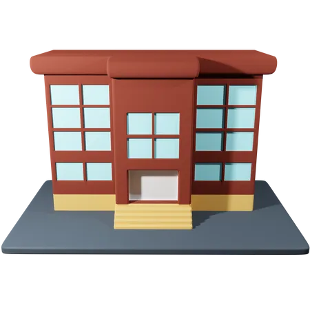 School Building  3D Icon