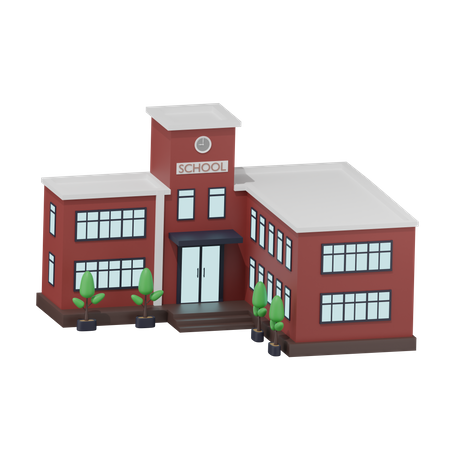 School Building  3D Icon