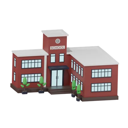 School Building  3D Icon