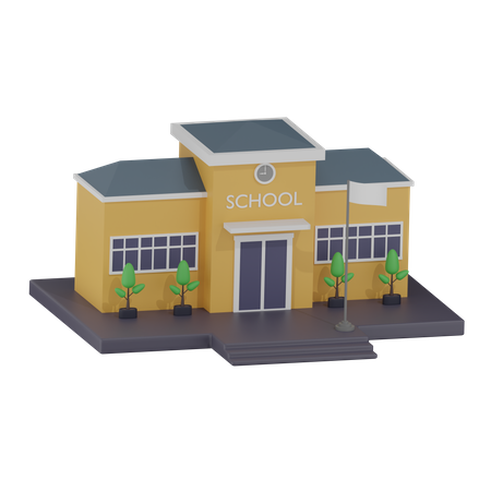 School Building  3D Icon