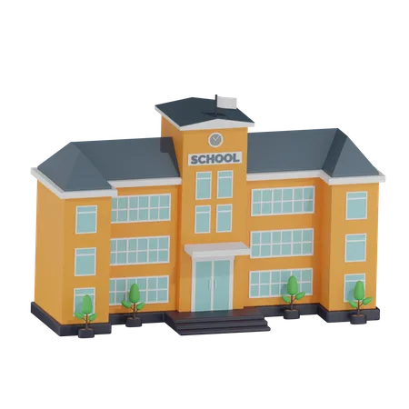 School Building  3D Icon