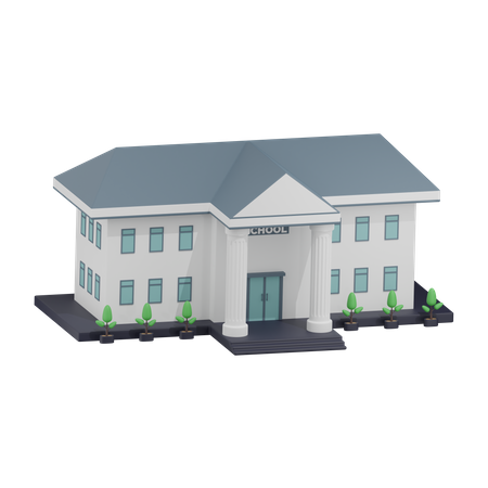 School Building  3D Icon