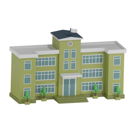 School Building  3D Icon