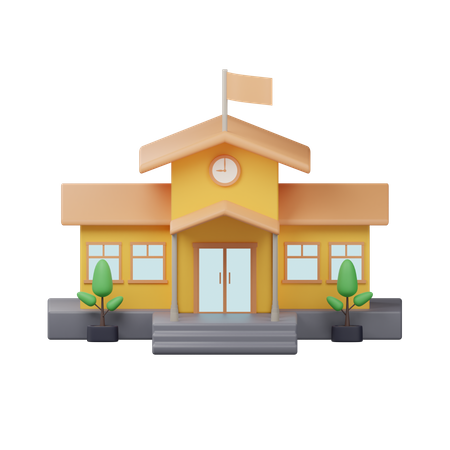 School Building  3D Icon