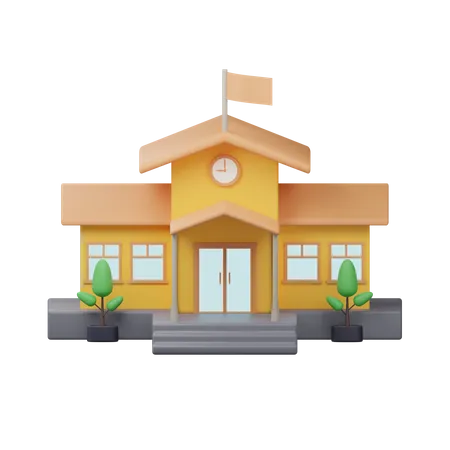 School Building  3D Icon