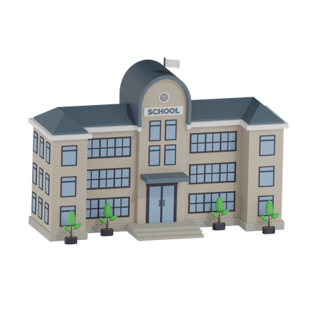 School Building  3D Icon