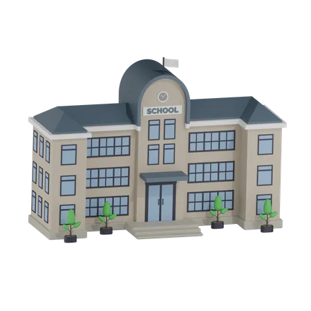 School Building  3D Icon