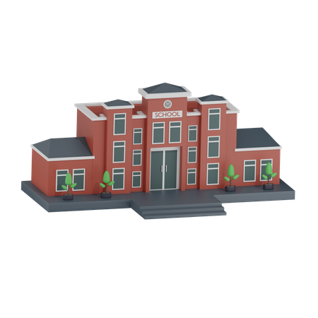 School Building  3D Icon