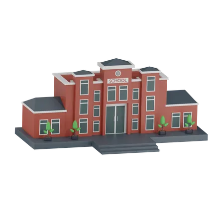 School Building  3D Icon