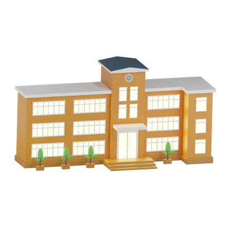 School Building  3D Icon