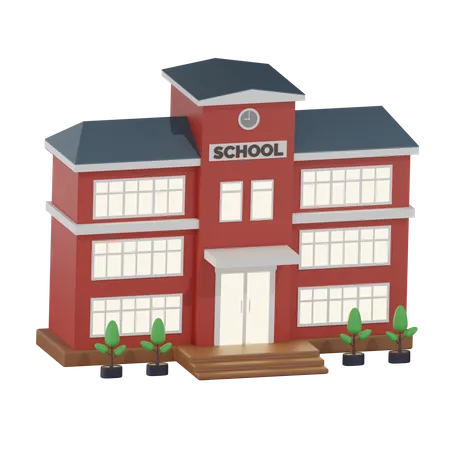 School Building  3D Icon