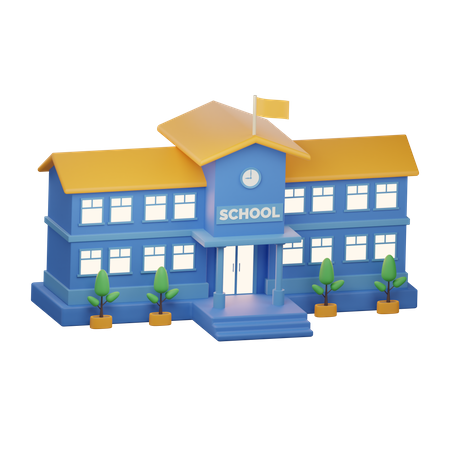 School Building  3D Icon