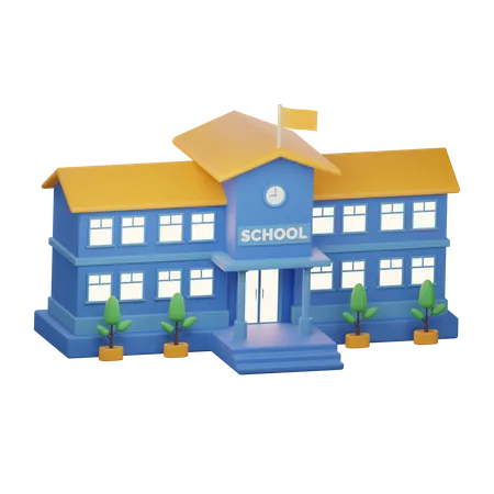 School Building  3D Icon