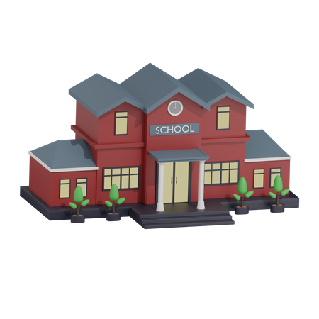 School Building  3D Icon