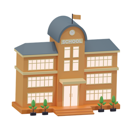 School Building  3D Icon