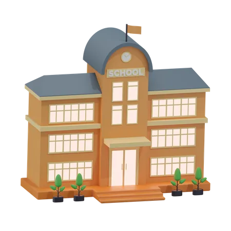 School Building  3D Icon