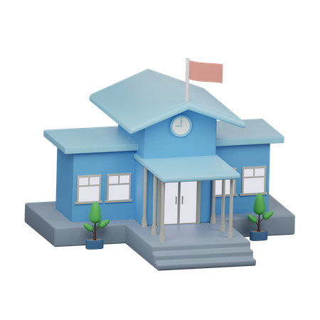 School Building  3D Icon