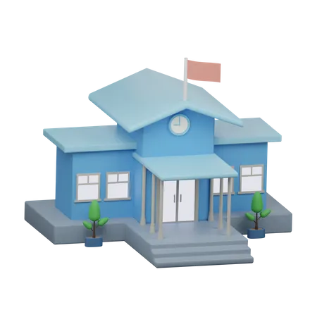 School Building  3D Icon