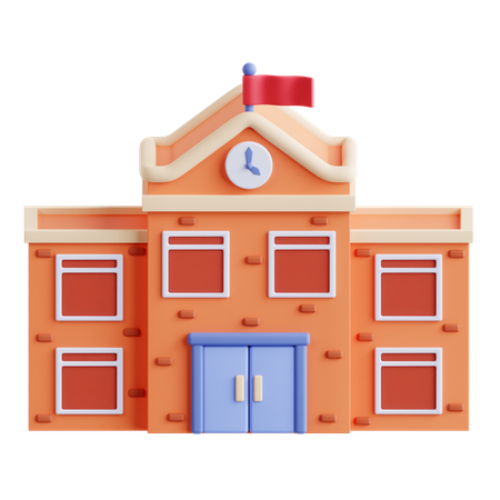 School Building  3D Icon