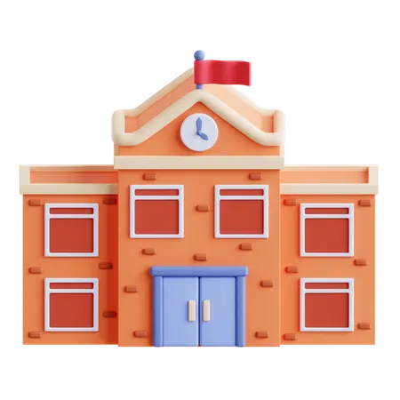 School Building  3D Icon