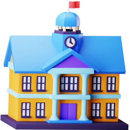 School Building  3D Icon