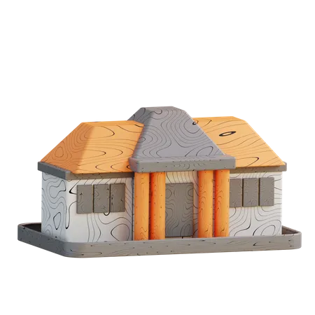 School Building  3D Icon