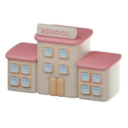 School Building  3D Icon