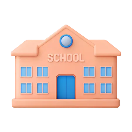 School Building  3D Icon