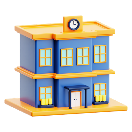 School Building  3D Icon