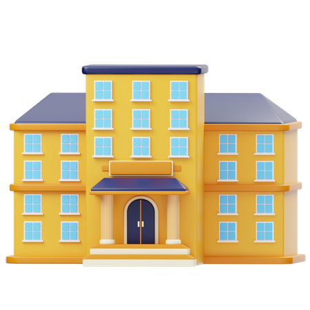 School Building  3D Icon