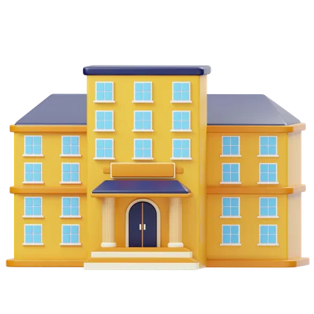 School Building  3D Icon