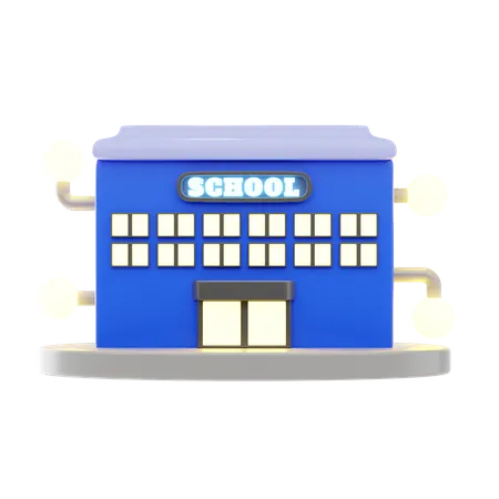 School Building  3D Icon