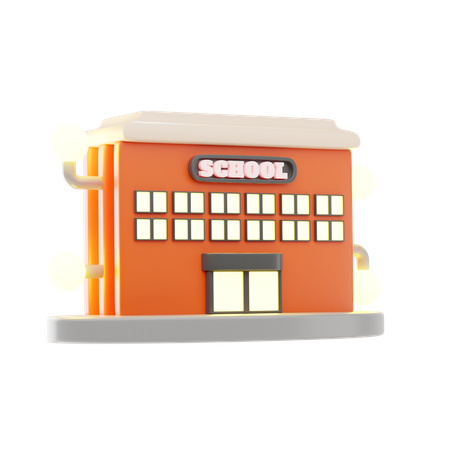 School Building  3D Icon