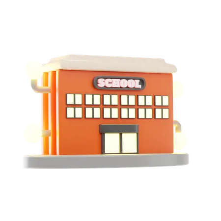 School Building  3D Icon