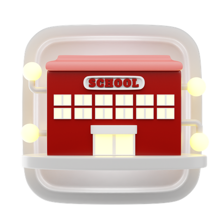 School Building  3D Icon