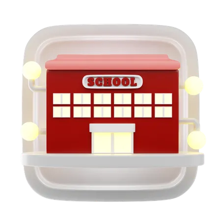 School Building  3D Icon