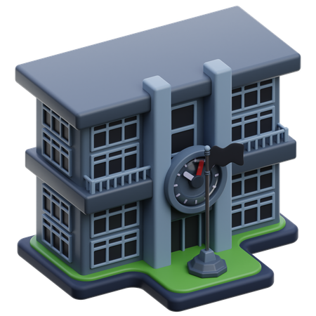 School Building  3D Icon