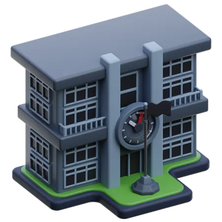 School Building  3D Icon